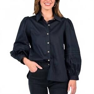 NEW EMILY MCCARTHY long sleeve oxford shirt in black